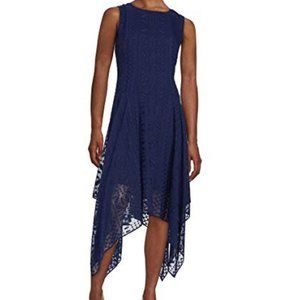 Embroidered Asymmetrical A-Line Dress - Size 10